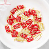 4PCS 8x15MM Oil Cans Charm Pendants 24K Brass DIY Jewelry Findings