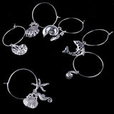 140Pcs Wine Glass Charm Rings and Fish Charms for DIY Marker