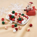 140Pcs Painted Natural Wood European Beads for Jewerly Making