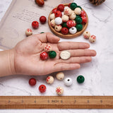 140Pcs Painted Natural Wood European Beads for Jewerly Making
