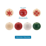 140Pcs Painted Natural Wood European Beads for Jewerly Making