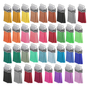140Pcs Tassel Bulk Set DIY Leather Pendants Acrylic Jewelry Accessories