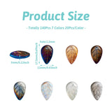 140Pcs Transparent Multicolor Leaf Beads for Jewelry Making DIY