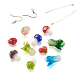 140pcs Strawberry Cabbage Mushroom Beads DIY Earring Making Kit