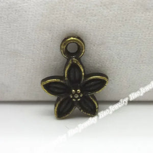 140pcs Vintage Flower Charms Pendant Antique Bronze DIY Jewelry Making