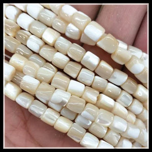 140pcs Seawater Shell Beads 5x6mm Drum Shape Mother of Pearl