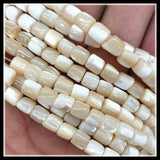 140pcs Seawater Shell Beads 5x6mm Drum Shape Mother of Pearl