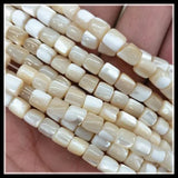 140pcs Seawater Shell Beads 5x6mm Drum Shape Mother of Pearl