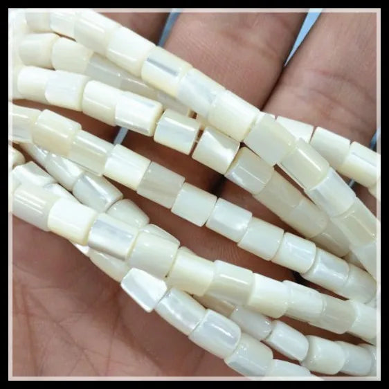 140pcs Seawater Shell Beads 5x6mm Drum Shape Mother of Pearl