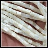 140pcs Seawater Shell Beads 5x6mm Drum Shape Mother of Pearl
