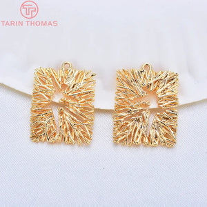 6PCS 17x22MM 24K Plated Hollow Dancer Pendants Charms DIY Jewelry Findings