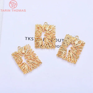 6PCS 17x22MM 24K Plated Hollow Dancer Pendants Charms DIY Jewelry Findings