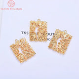 6PCS 17x22MM 24K Plated Hollow Dancer Pendants Charms DIY Jewelry Findings