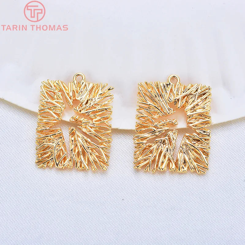 6PCS 17x22MM 24K Plated Hollow Dancer Pendants Charms DIY Jewelry Findings