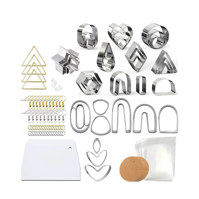 141Pcs Polymer Clay Jewelry Making Kit with Earring Hooks and Cards