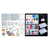 Epoxy Resin Casting Kit with Silicone Molds, Glitter, Drills - Jewelry Tools
