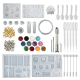 Epoxy Resin Casting Kit with Silicone Molds, Glitter, Drills - Jewelry Tools