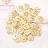 4PCS 10x10MM 24K Brass Zircon A-Z Letters Pendants DIY Jewelry Findings