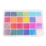 14400 Pcs 2mm 24 Colors Glass Seed Beads Craft Beads with Elastic String