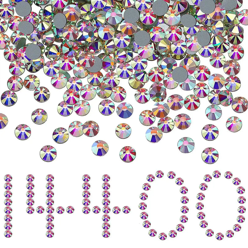 14400 Pcs Crystal Heat Repair Rhinestones Glass Flat Back SS10