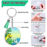 144Pcs Acrylic Keychain Blanks-Clear Keychain Blanks Set Circle Disc