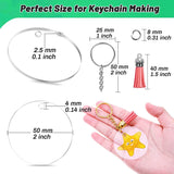 144Pcs Acrylic Keychain Blanks-Clear Keychain Blanks Set Circle Disc