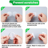 144Pcs Acrylic Keychain Blanks-Clear Keychain Blanks Set Circle Disc Key Rings