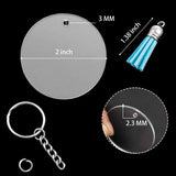 144Pcs Acrylic Blank Keychains with Tassel Pendant for DIY Project