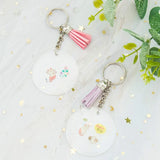 144Pcs Acrylic Blank Keychains with Tassel Pendant for DIY Project