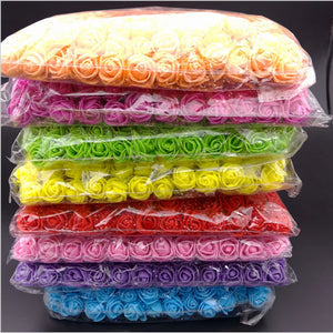 144Pcs Small Foam Roses Artificial Flowers Home Decor Wedding Christmas Garland