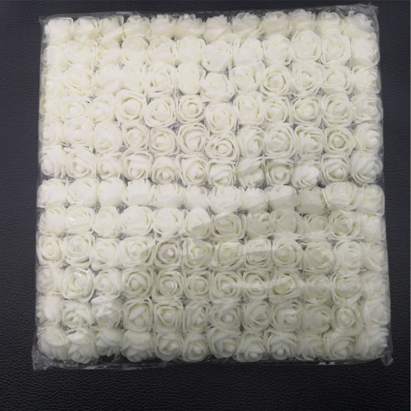 144Pcs Small Foam Roses Artificial Flowers Home Decor Wedding Christmas Garland