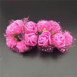 144Pcs Small Foam Roses Artificial Flowers Home Decor Wedding Christmas Garland