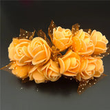 144Pcs Small Foam Roses Artificial Flowers Home Decor Wedding Christmas Garland