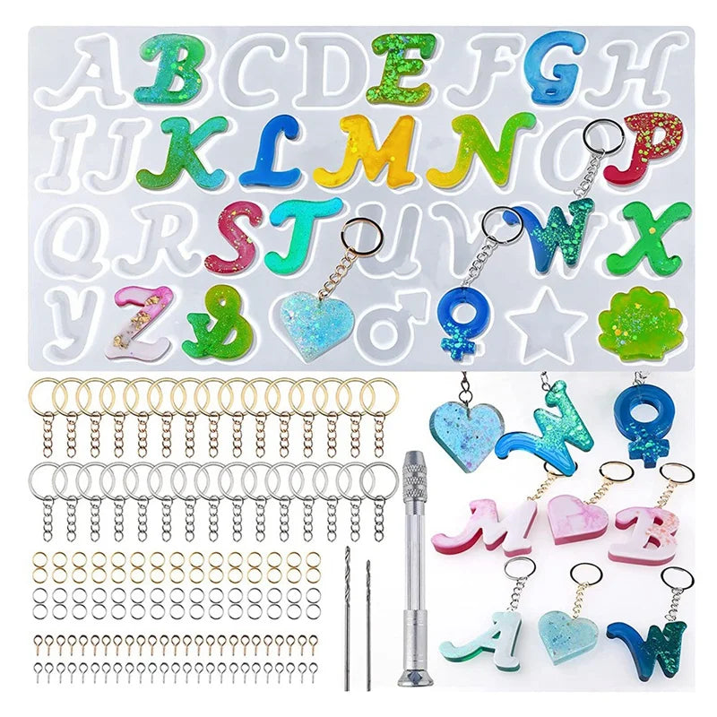 144Pc Silicone Letter Resin Mold Kit Epoxy Resin Casting Mold Set