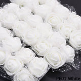 144pcs Artificial Rose Flower Heads Foam Flower DIY Bear Valentine Gift