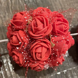 144pcs Artificial Rose Flower Heads Foam Flower DIY Bear Valentine Gift
