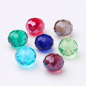 144pcs Mixed Faceted Abacus Crystal Suncatcher Glass Beads 10x7mm