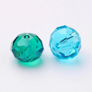 144pcs Mixed Faceted Abacus Crystal Suncatcher Glass Beads 10x7mm