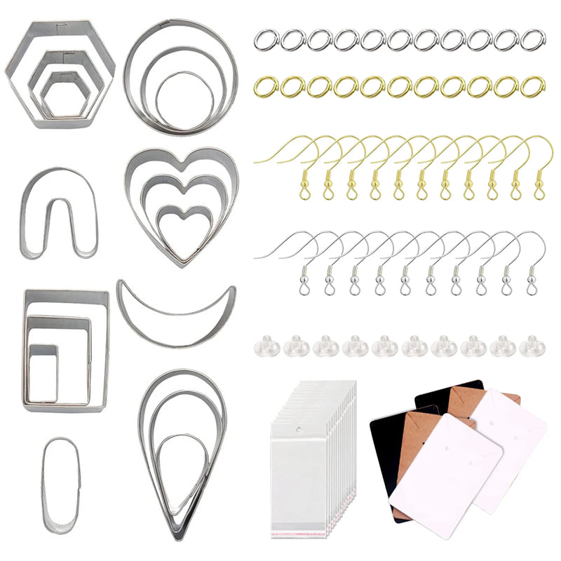 144pcs Polymer Clay Earring Cutter Set Jewelry Making Tool