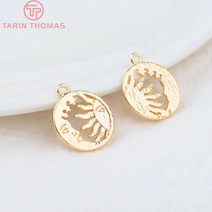 10PCS 24K Plated Star Sun Moon Charms Pendants DIY Jewelry Findings