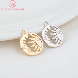 10PCS 24K Plated Star Sun Moon Charms Pendants DIY Jewelry Findings