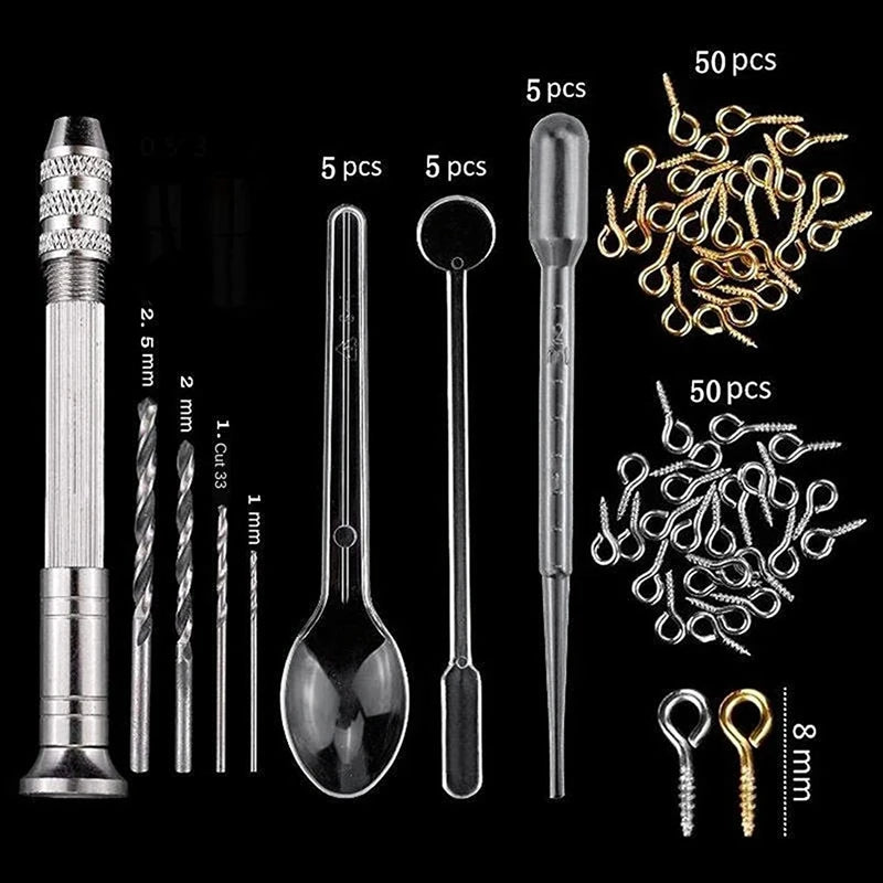 148pcs Resin Jewelry Making Kit with Silicone Molds, Tools for Beginners