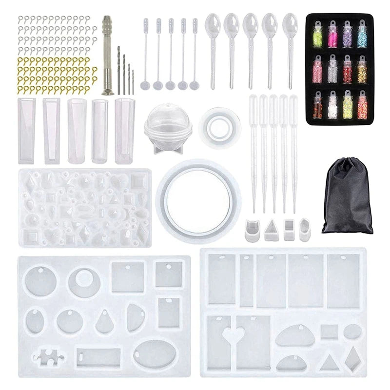 Resin Jewelry Making Starter Kit with Silicone Molds & Tools Set