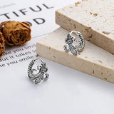 S925 Silver Anchor Circle Earrings Charms Jewelry Party Men Women