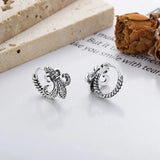 S925 Silver Anchor Circle Earrings Charms Jewelry Party Men Women