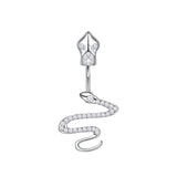 Snake Zircon Navel Piercing Stainless Steel Belly Button Ring