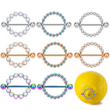 Titanium Nipple Piercing Heart Barbell Opal Nipple Shield Flower