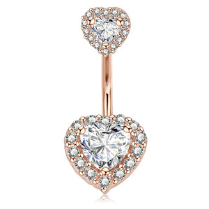 Crystal Zircon Ball Navel Rings Stainless Steel Belly Button Rings