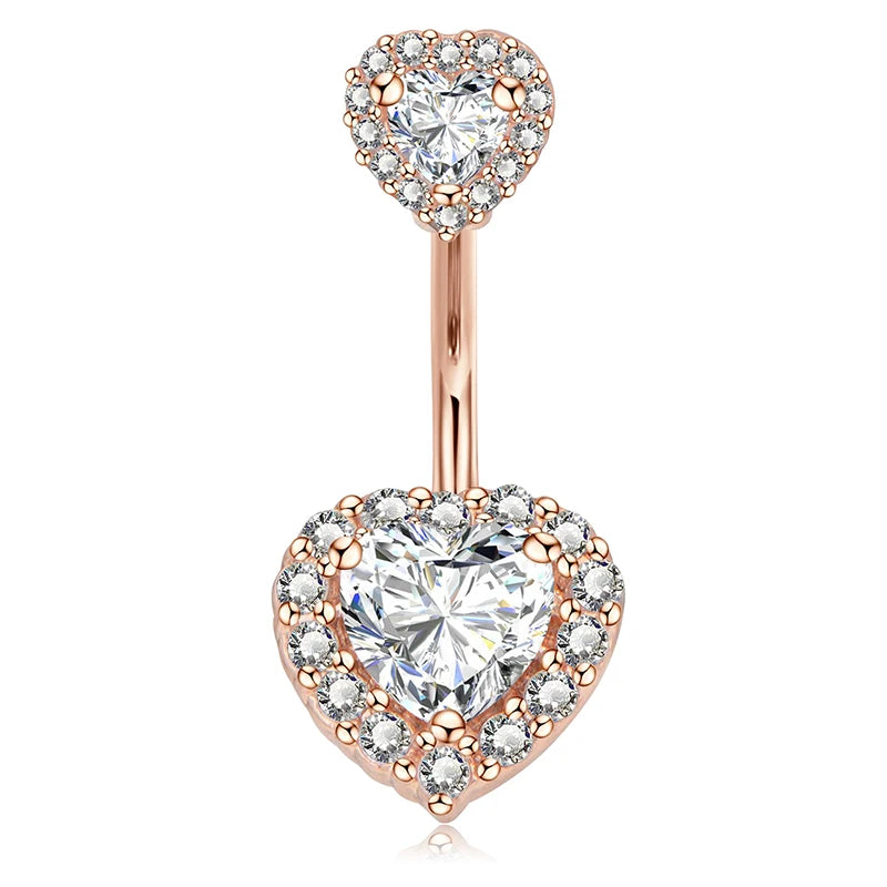 Crystal Zircon Ball Navel Rings Stainless Steel Belly Button Rings