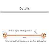 6pc Stainless Steel Industrial Barbell Earring Cartilage Body Piercing Set